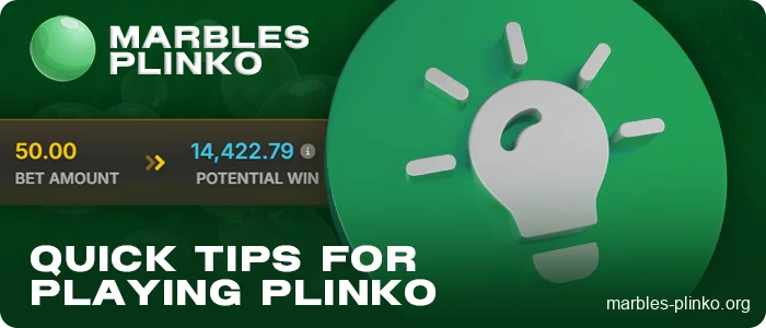 Read tips and strategies for betting on Marbles Plinko